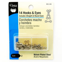 Dritz 20 White Hooks & Eyes Size 1 & 2 With Round Eyes - Cutex Sewing  Supplies